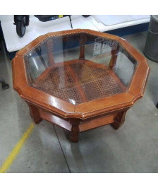 TABLE BASSE OCOGONALE DESSUS VERRE