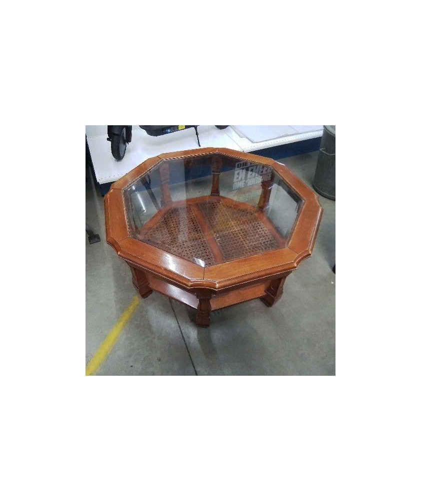 TABLE BASSE OCOGONALE DESSUS VERRE