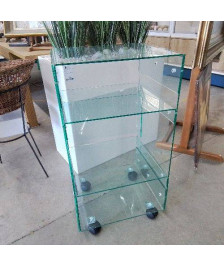 MEUBLE A ROULETTES PLEXIGLAS
