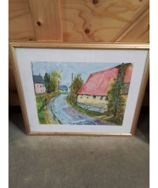 AQUARELLE RUE VILLAGEOISE