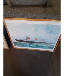 GRAVURE PAQUEBOT THE GIANT FRENSH LINE NORMANDIE ALBERT SEBILLE PEINTRE DE LA MARINE (1874-1953)