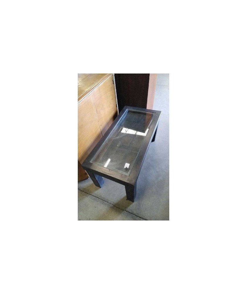 TABLE BASSE BOIS VERRE