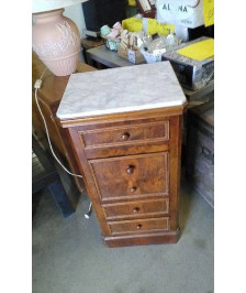 CHEVET 3 TIROIRS - 1 TRAPPE / DESSUS MARBRE