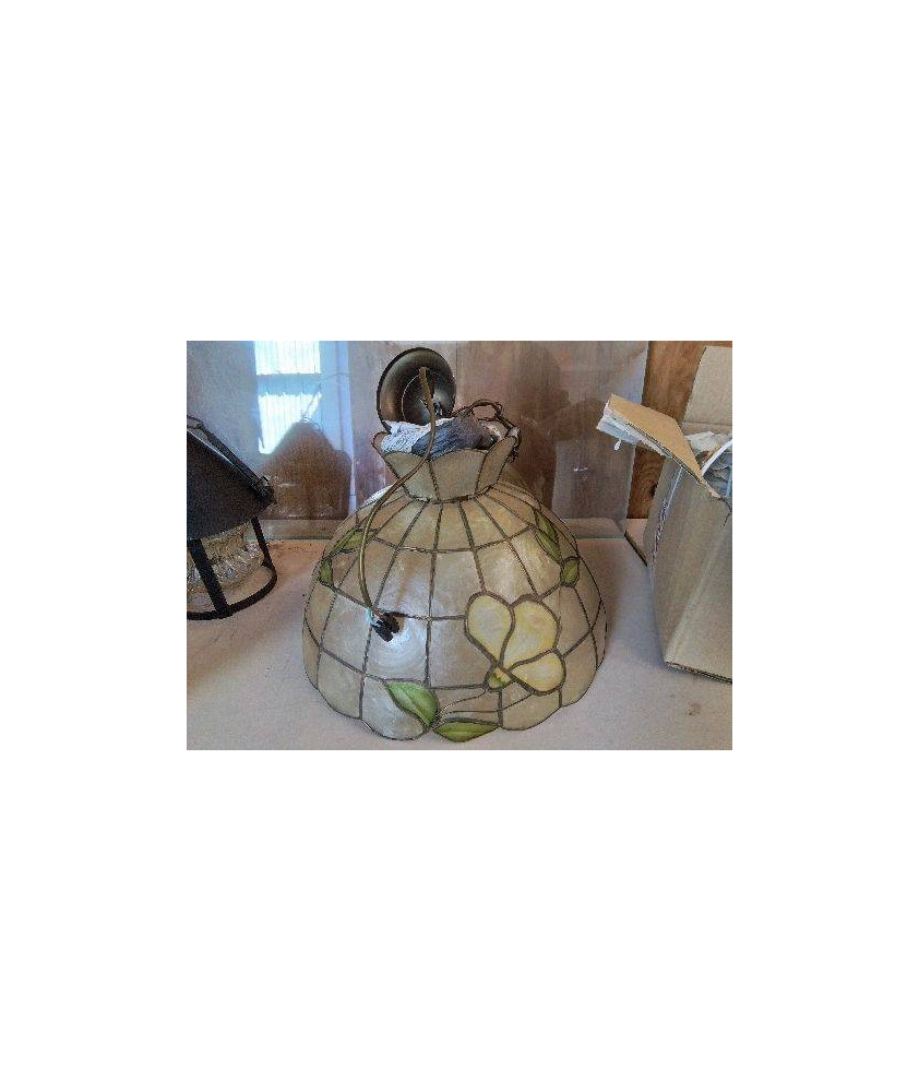 SUSPENSION NACRÉ MOTIF FLORAL 