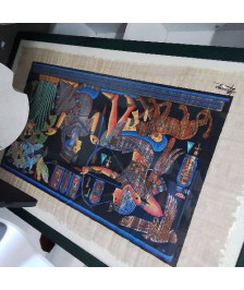 CADRE VERT AVEC PAPYRUS 