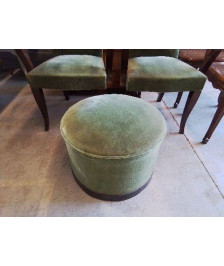 POUF VERT ART DECO
