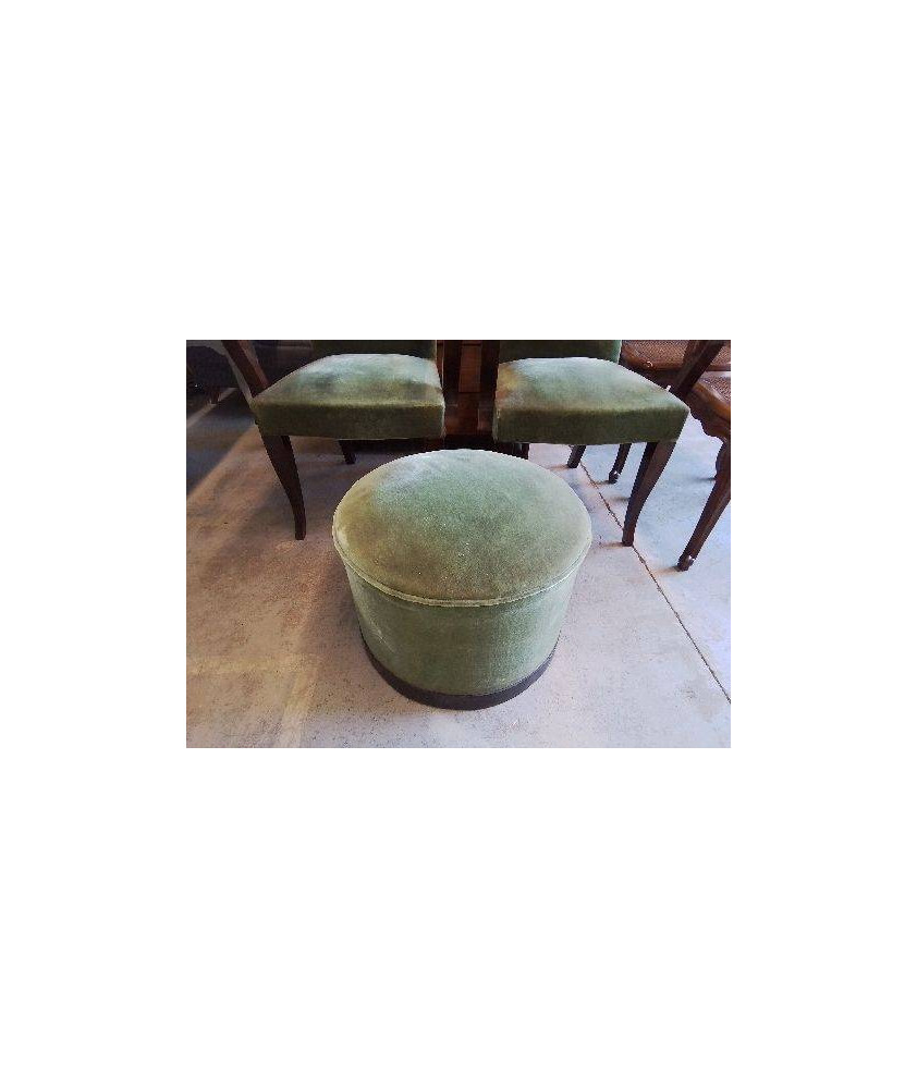 POUF VERT ART DECO