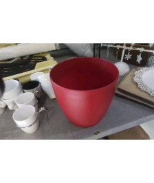 CACHE-POT ROUGE PLASTIQUE 