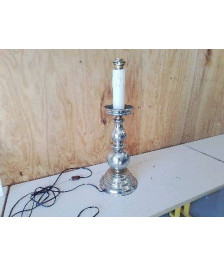 GROS PIED DE LAMPE EN METAL CHROMÉ 