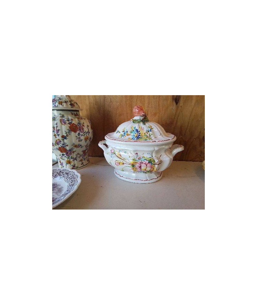 SOUPIERE EN CERAMIQUE DECORÉE