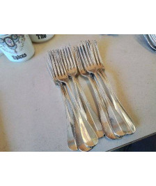 LOT DE 14  FOURCHETTES EN METAL BLANC ARGENTÉ 