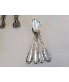 LOT DE 4 CUILLÈRES EN METAL BLANC ARGENTÉ 