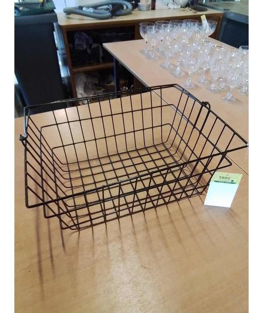 PANIER RECTANGULAIRE MÉTAL NOIR AJOURÉ 