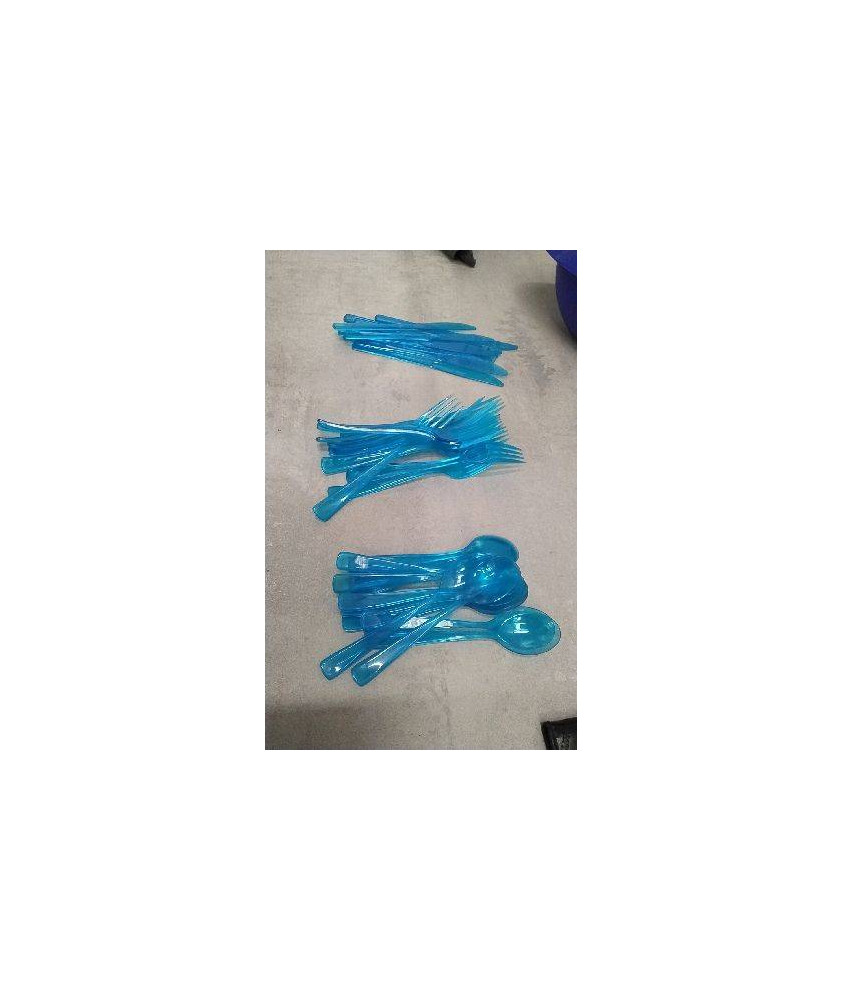 COUVERTS PLASTIQUES BLEU 