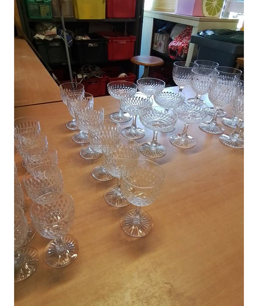 6 VERRES A VIN CRISTAL SAINT LOUIS DÉBUT XXE