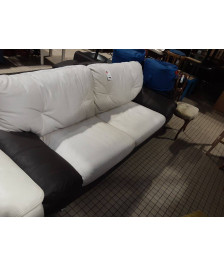 CANAPÉ CUIR 3 PLACES PIETEMENT METAL