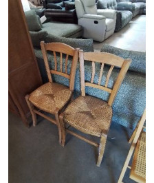 PAIRE DE CHAISES BOIS’PAILLÉ DOSSIER 3 BARREAUX VERTICAUX 