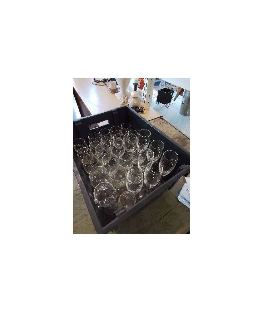 28 VERRES CRISTAL AUX EPIS DE BLÉ 