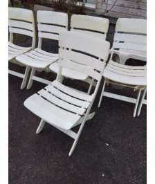 CHAISE DE JARDIN PLIANTE RÉSINE BLANC AJOURÉ ASKE