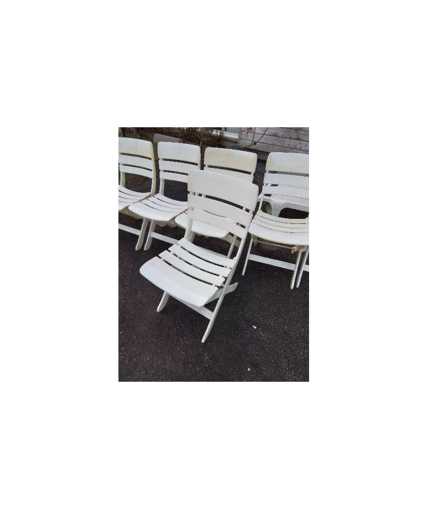 CHAISE DE JARDIN PLIANTE RÉSINE BLANC AJOURÉ ASKE