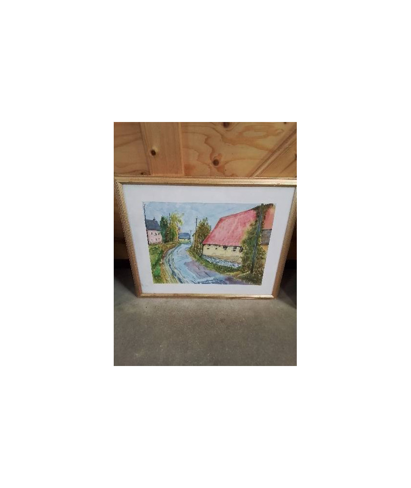 AQUARELLE RUE VILLAGEOISE