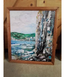 HUILE SUR PANNEAU FALAISE 