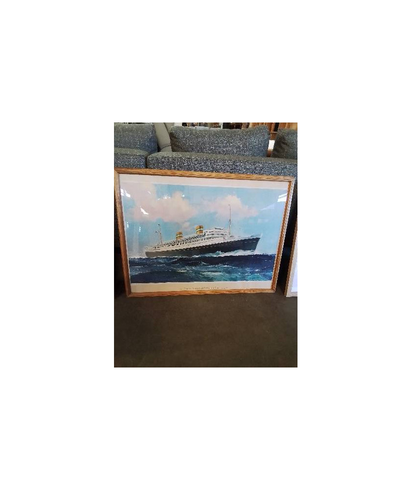 GRAVURE PAQUEBOT NIEUW AMSTERDAM HOLLAND AMERICA LINE FRANK H.MASON (1875-1965)