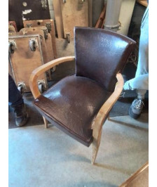 BRIDGE BOIS CAPITONNÉ SKAI BORDEAUX ANNÉES 50 EN L\'ÉTAT 