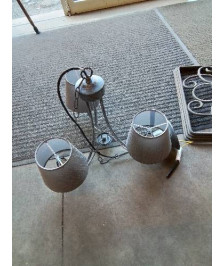 SUSPENSION MÉTAL GRIS AJ TAUPE 3 FEUX