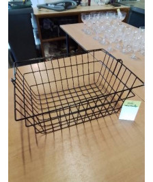 PANIER RECTANGULAIRE MÉTAL NOIR AJOURÉ 