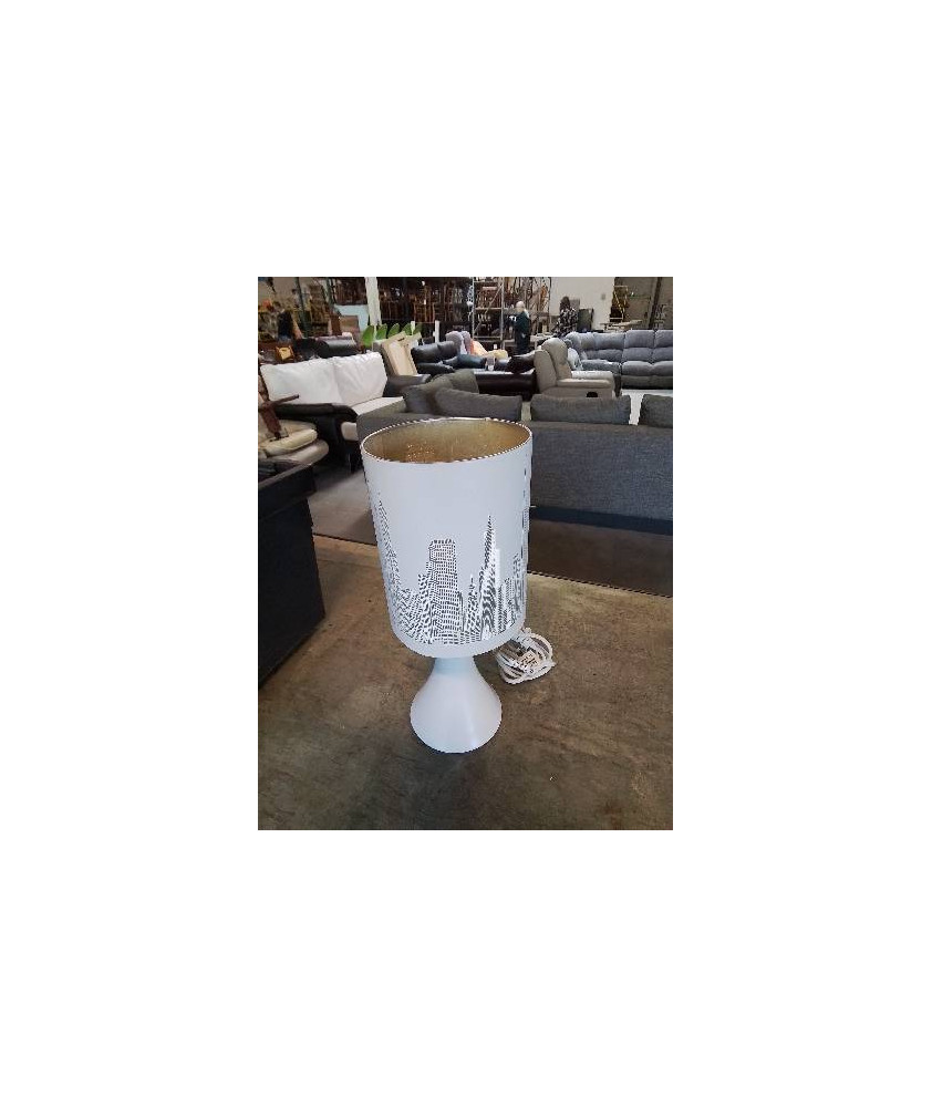 LAMPE TACTILE RESINE ET MÉTAL BLANC