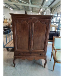BUFFET 2 PORTES BOIS MOULURÉ 1 TIROIR PIEDS GALBÉS STYLE REGENCE  XIXE