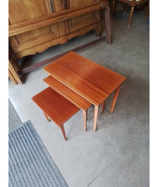 3 TABLES BASSES GIGOGNES BOIS STYLE DIRECTOIRE EN L\'ÉTAT 