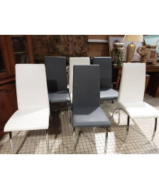 LOT 6  CHAISES SIMILI  PIETEMENT CHROMÉ