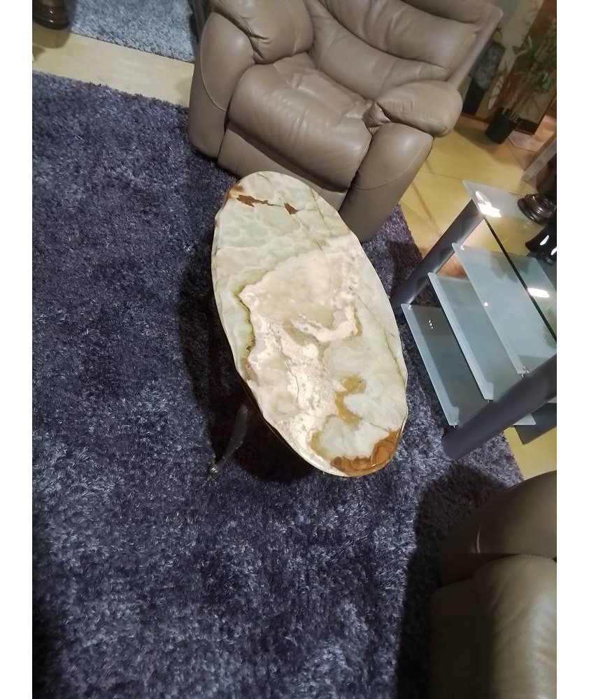 TABLE AVEC PLATEAU EN MARBRE 