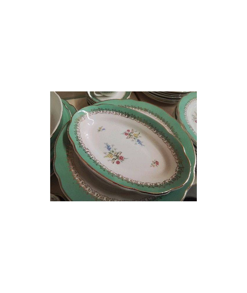 RAVIER MOTIF FLORAL EN PORCELAINE 