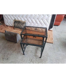 REPOSE PLANTE GIGOGNE VERT EN FER FORGÉ 