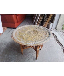 TABLE BASSE PLATEAU EN LAITON MAROCAIN 