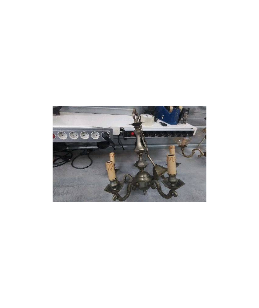 LUSTRE 5 BRANCHES ETAIN