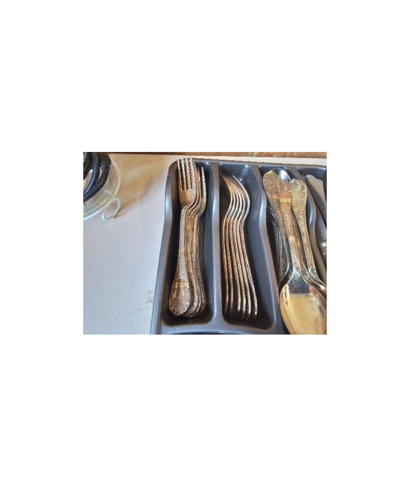 LOT DE 6 FOURCHETTES METAL ARGENTÉ 