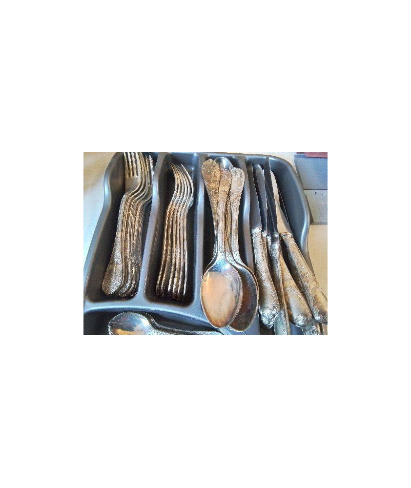 LOT DE 6 CUILLÈRE METAL ARGENTÉ 