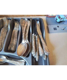 LOT DE 6 COUTEAU METAL ARGENTÉ 