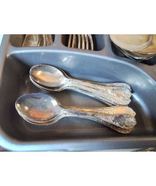 LOT DE 6 CUILLÈRE À CAFÉ METAL ARGENTÉ 