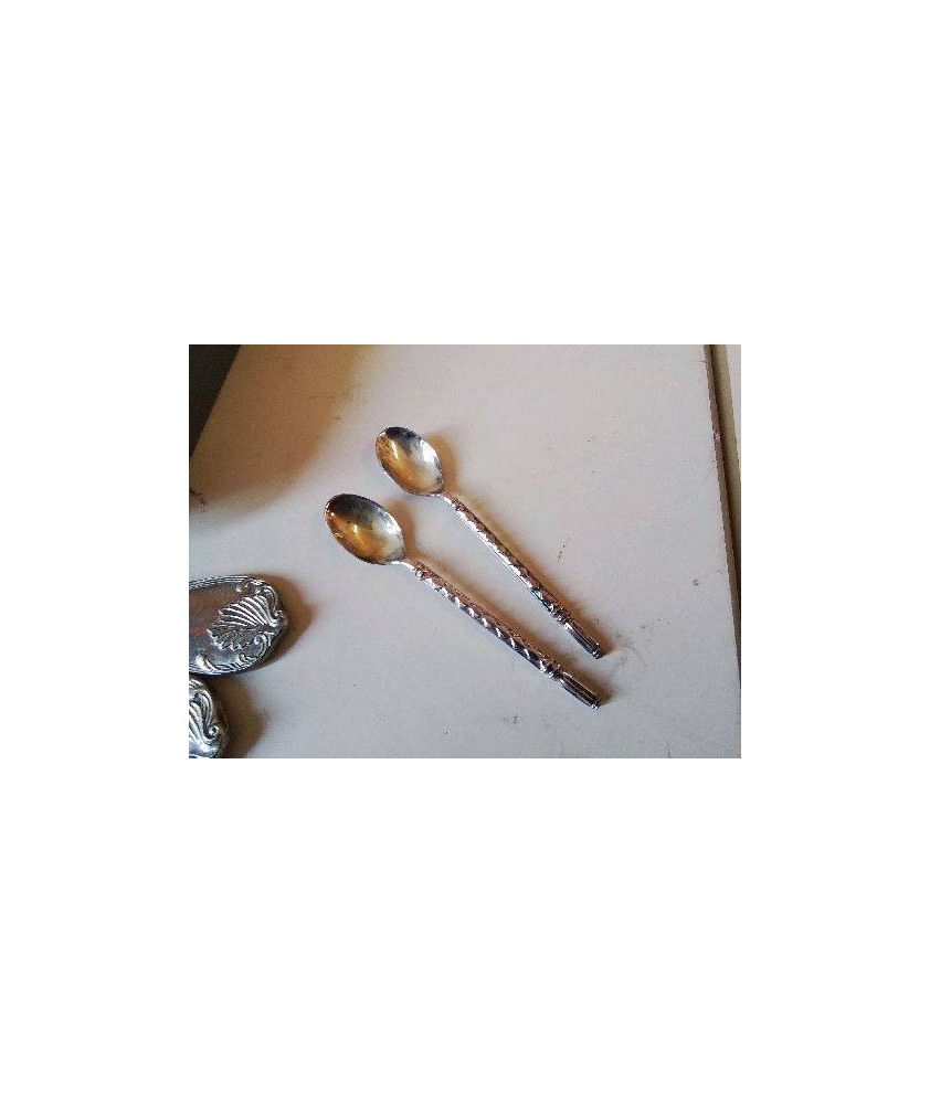 DUO PETITE CUILLÈRES METAL ARGENTÉ 