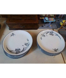 LOT DE 6 ASSIETTES À DESSERT GRISE 