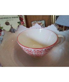TASSE ROUGE MOTIF FLORAL 