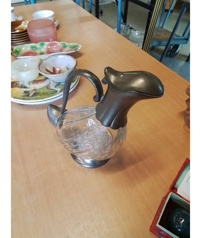 PICHET VERRE ET MÉTAL AU CANARD