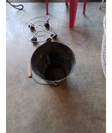 SEAU MÉTAL ANSE BOIS