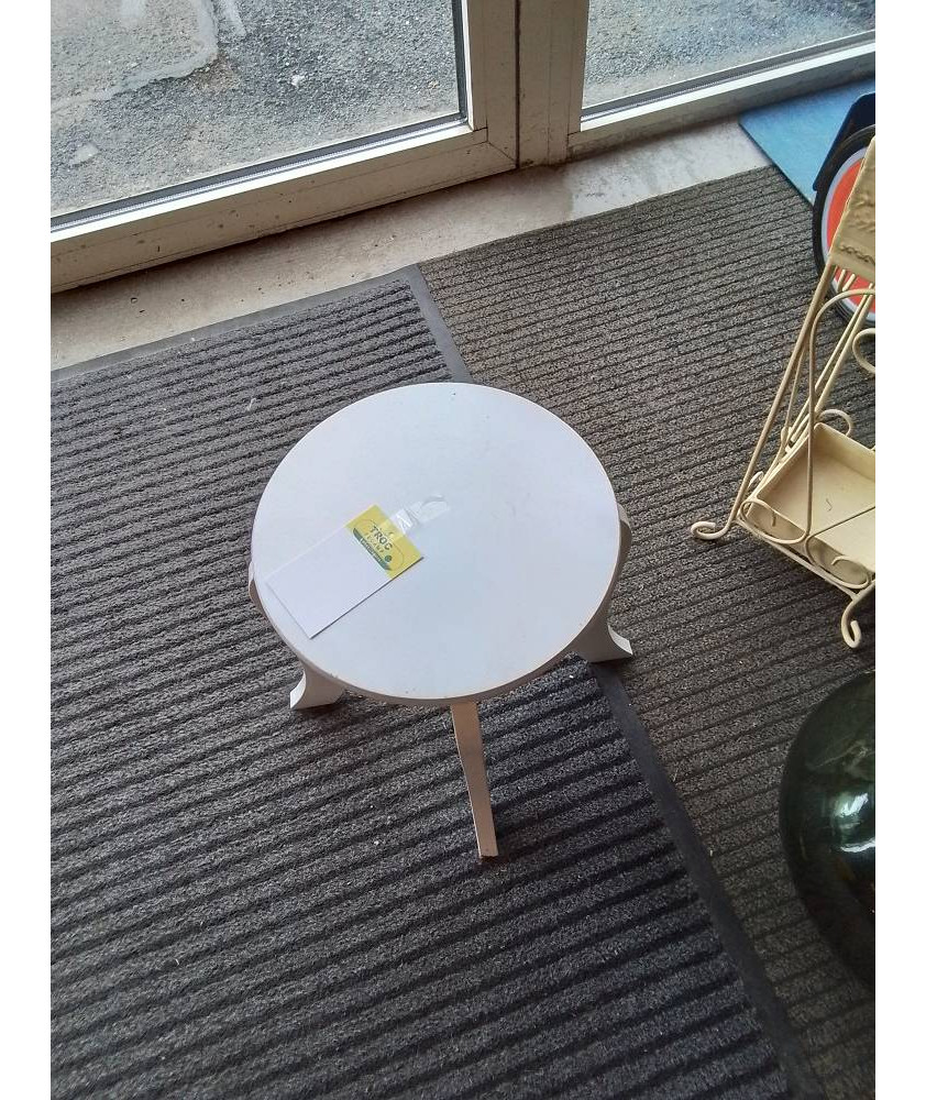 PORTE PLANTE ROND BOIS BLANC