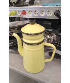 CAFETIÈRE EMAILLEE JAUNE - EN L’ETAT